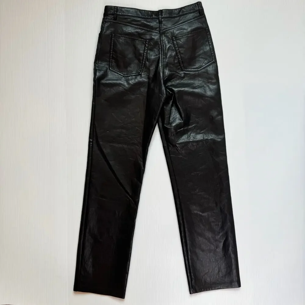 Wilfred Aritzia Melina Faux Leather Pants Black Women’s 8 Minimalist Futurism - Picture 12 of 16